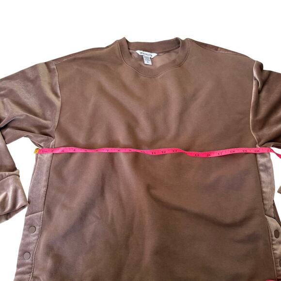 Athleta Women Snap Side Crewneck Velvet Long Sleeve Basic Old Money Vacation M - Picture 3 of 8